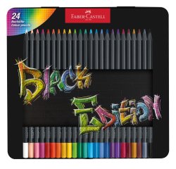 Matite colorate triangolare Black Edition - colori assortiti - Faber-Castell - conf.24 pezzi