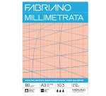 Blocco carta millimetrata - A3 - 29,7 x 42 cm - 10 fogli - 80gr - Fabriano