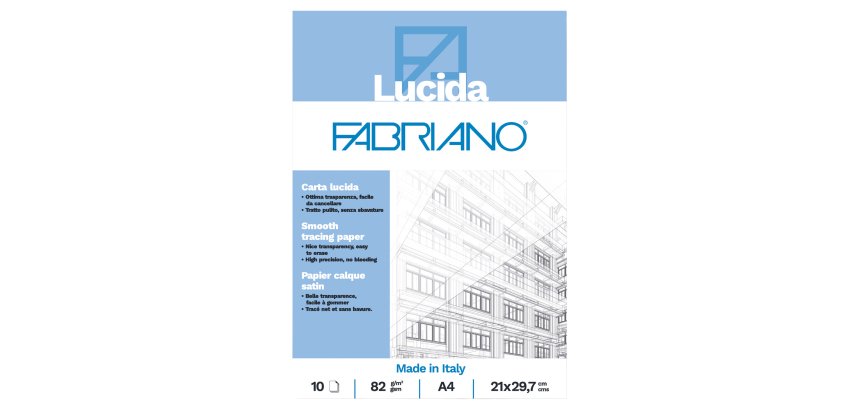 Blocco carta lucida - 21 x 29,7 cm - A4 - 10 fogli - 82gr - Fabriano