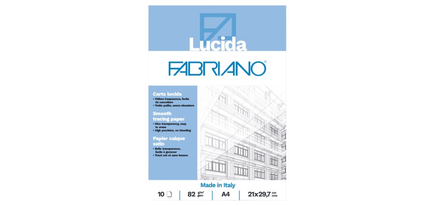 Blocco carta lucida - 21 x 29,7 cm - A4 - 10 fogli - 82gr - Fabriano