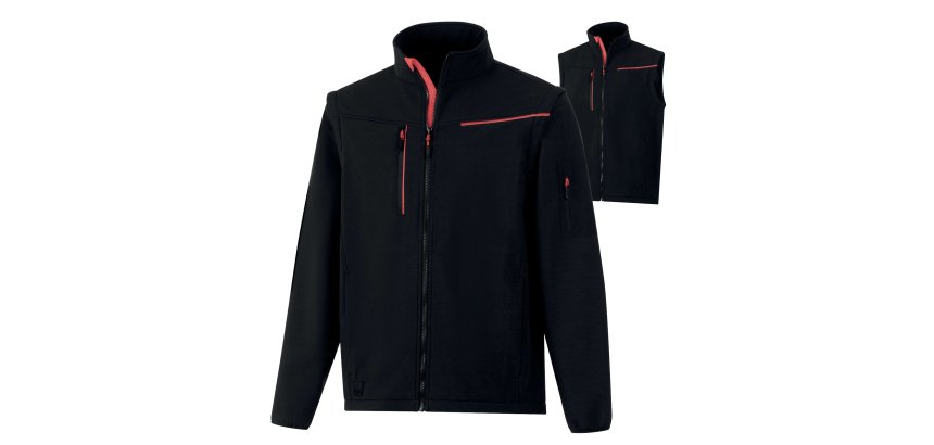 Giacca Softshell 2 in 1 Soccia - taglia L - nero/rosso - Deltaplus