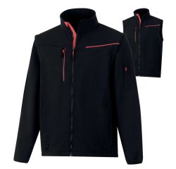 Giacca Softshell 2 in 1 Soccia - taglia XL - nero/rosso - Deltaplus