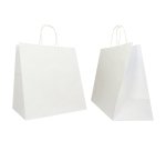 Shopper Twisted Large - maniglie cordino - 28 x 17 x 29 cm - carta kraft - bianco - Mainetti Bags - conf. 25 pezzi