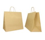 Shopper Twisted Large - maniglie cordino - 28 x 17 x 29 cm - carta biokraft - avana - Mainetti Bags - conf. 25 pezzi