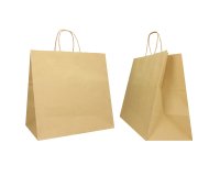 Shopper Twisted Large - maniglie cordino - 28 x 17 x 29 cm - carta biokraft - avana - Mainetti Bags - conf. 25 pezzi