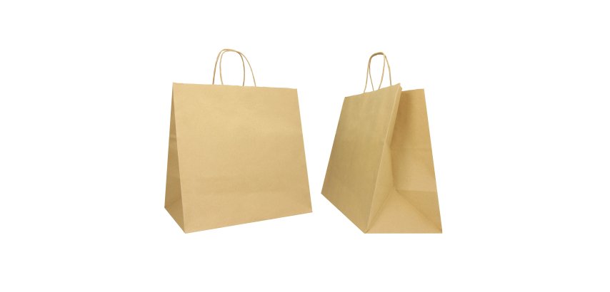 Shopper Twisted Large - maniglie cordino - 28 x 17 x 29 cm - carta biokraft - avana - Mainetti Bags - conf. 25 pezzi