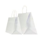 Shopper Twisted XLarge - maniglie cordino ritorto - 32 x 23 x 35 cm - carta kraft - bianco - Mainetti Bags - conf. 25 pezzi