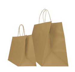 Shopper Twisted XLarge - maniglie cordino ritorto - 32 x 23 x 35 cm - carta biokraft - avana - Mainetti Bags - conf. 25 pezzi