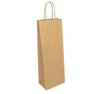 Portabottiglie EASY - maniglie cordino - 14 x 9 x 39 cm - carta sealing - avana - Mainetti Bags - conf. 25 pezzi