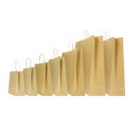 Shopper - maniglie cordino - 14 x 9 x 21 cm - carta biokraft - avana - Mainetti Bags - conf. 25 pezzi