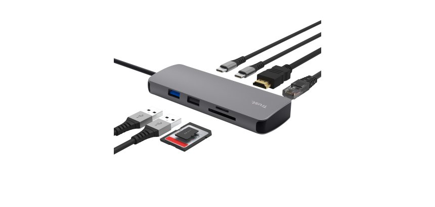 Trust 25672 interface hub USB Type-C Grey