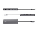 Trust 25672 interface hub USB Type-C Grey