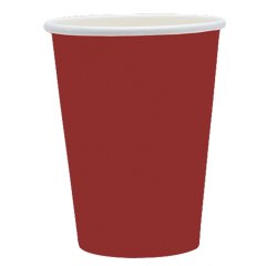 Bicchieri biodegradabili Ecocolor - 250cc - rosso intenso - Big Party - conf. 25 pezzi