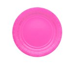 Piatti piani Ecocolor - Ø18cm - biodegradabile - fucsia - Big Party - conf. 25 pezzi