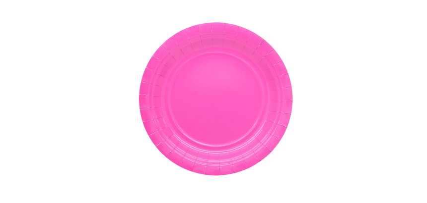 Piatti piani Ecocolor - Ø18cm - biodegradabile - fucsia - Big Party - conf. 25 pezzi