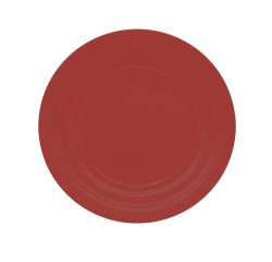 Piatti piani Ecocolor - Ø18cm - biodegradabile - rosso intenso - Big Party - conf. 25 pezzi