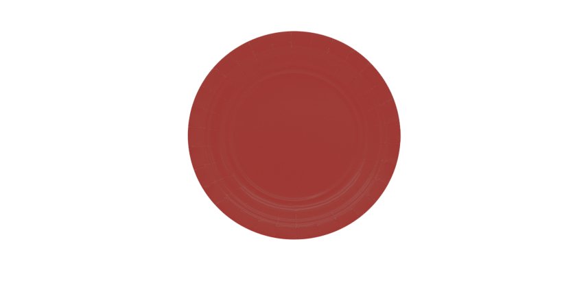 Piatti piani Ecocolor - Ø18cm - biodegradabile - rosso intenso - Big Party - conf. 25 pezzi