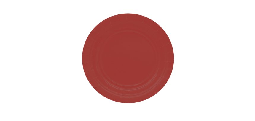 Piatti piani Ecocolor - Ø18cm - biodegradabile - rosso intenso - Big Party - conf. 25 pezzi