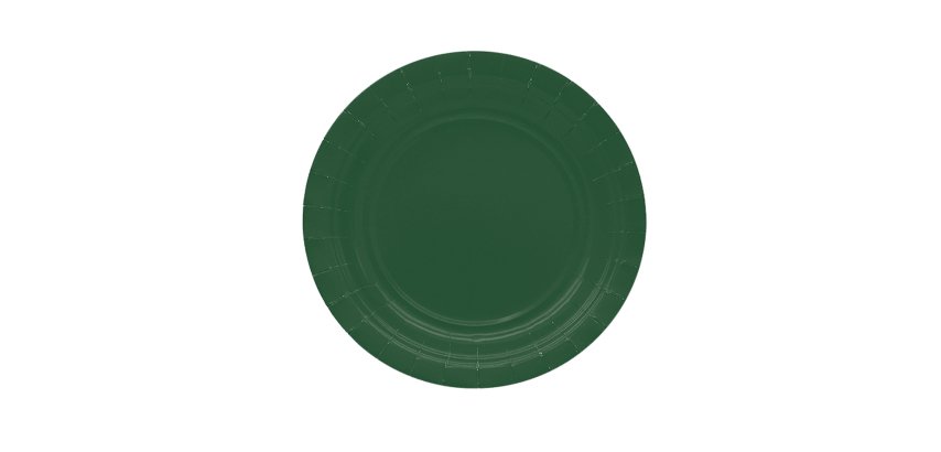 Piatti piani Ecocolor - Ø18cm - biodegradabile - verde bosco - Big Party - conf. 25 pezzi