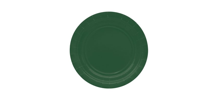 Piatti piani Ecocolor - Ø18cm - biodegradabile - verde bosco - Big Party - conf. 25 pezzi