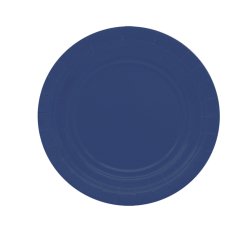 Piatti piani Ecocolor - Ø18cm - biodegradabile - blu notte - Big Party - conf. 25 pezzi
