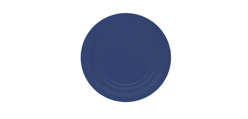 Piatti piani Ecocolor - Ø18cm - biodegradabile - blu notte - Big Party - conf. 25 pezzi