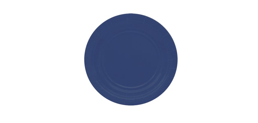 Piatti piani Ecocolor - Ø18cm - biodegradabile - blu notte - Big Party - conf. 25 pezzi