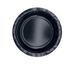 Piatti piani Ecocolor - Ø18cm - biodegradabile - nero - Big Party - conf. 25 pezzi