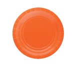 Piatti piani Ecocolor - Ø18cm - biodegradabile - arancione - Big Party - conf. 25 pezzi