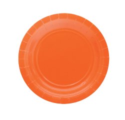 Piatti piani Ecocolor - Ø18cm - biodegradabile - arancione - Big Party - conf. 25 pezzi