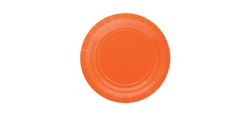 Piatti piani Ecocolor - Ø18cm - biodegradabile - arancione - Big Party - conf. 25 pezzi