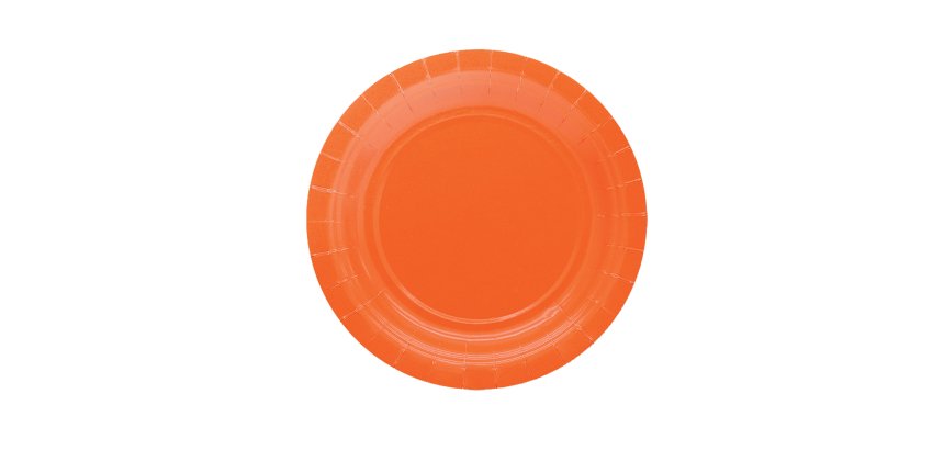 Piatti piani Ecocolor - Ø18cm - biodegradabile - arancione - Big Party - conf. 25 pezzi
