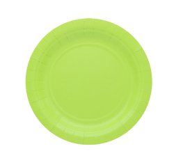 Piatti piani Ecocolor - Ø18cm - biodegradabile - verde mela - Big Party - conf. 25 pezzi