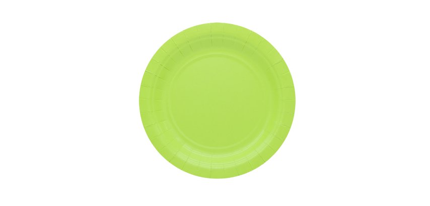 Piatti piani Ecocolor - Ø18cm - biodegradabile - verde mela - Big Party - conf. 25 pezzi