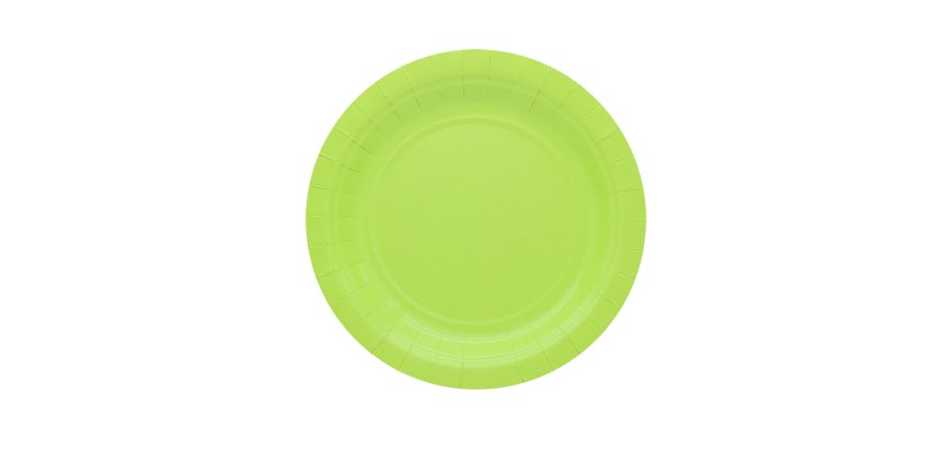 Piatti piani Ecocolor - Ø18cm - biodegradabile - verde mela - Big Party - conf. 25 pezzi
