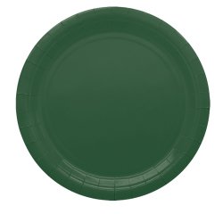 Piatti piani Ecocolor - Ø24cm - biodegradabile - verde bosco - Big Party - conf. 25 pezzi