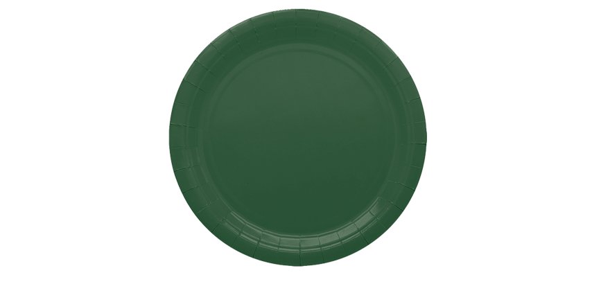 Piatti piani Ecocolor - Ø24cm - biodegradabile - verde bosco - Big Party - conf. 25 pezzi