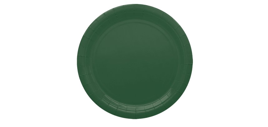 Piatti piani Ecocolor - Ø24cm - biodegradabile - verde bosco - Big Party - conf. 25 pezzi