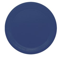 Piatti piani Ecocolor - Ø24cm - biodegradabile - blu notte - Big Party - conf. 25 pezzi