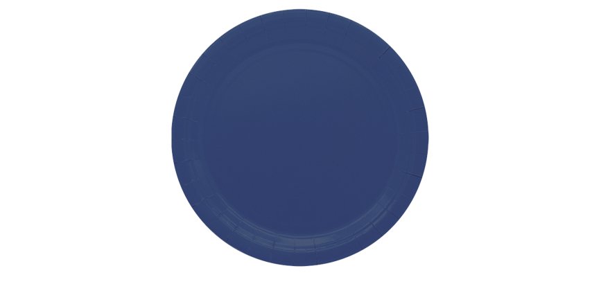 Piatti piani Ecocolor - Ø24cm - biodegradabile - blu notte - Big Party - conf. 25 pezzi