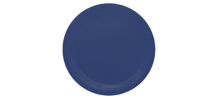 Piatti piani Ecocolor - Ø24cm - biodegradabile - blu notte - Big Party - conf. 25 pezzi