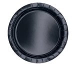 Piatti piani Ecocolor - Ø24cm - biodegradabile - nero - Big Party - conf. 25 pezzi