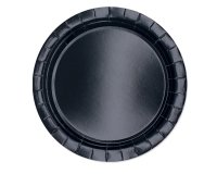 Piatti piani Ecocolor - Ø24cm - biodegradabile - nero - Big Party - conf. 25 pezzi
