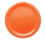 Piatti piani Ecocolor - Ø24cm - biodegradabile - arancione - Big Party - conf. 25 pezzi