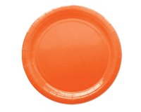 Piatti piani Ecocolor - Ø24cm - biodegradabile - arancione - Big Party - conf. 25 pezzi