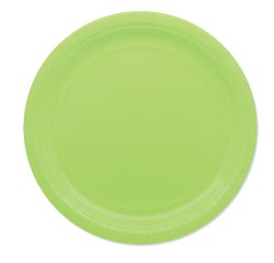 Piatti piani Ecocolor - Ø24cm - biodegradabile - verde mela - Big Party - conf. 25 pezzi
