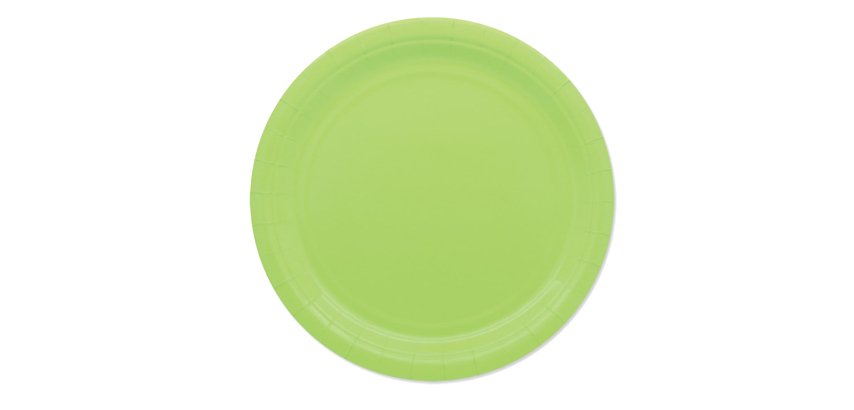 Piatti piani Ecocolor - Ø24cm - biodegradabile - verde mela - Big Party - conf. 25 pezzi