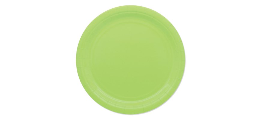 Piatti piani Ecocolor - Ø24cm - biodegradabile - verde mela - Big Party - conf. 25 pezzi