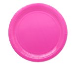 Piatti piani Ecocolor - Ø24cm - biodegradabile - fucsia - Big Party - conf. 25 pezzi