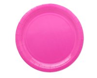 Piatti piani Ecocolor - Ø24cm - biodegradabile - fucsia - Big Party - conf. 25 pezzi